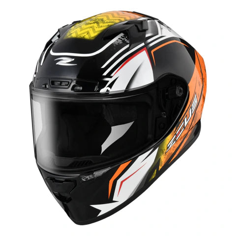 Casco Zeus ZS826 Negro/Naranjo